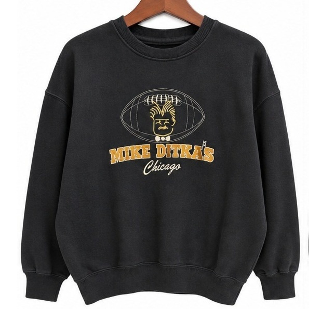 Vintage 90s Mike Ditkas Chicago Restaurant Embroidered Sweatshirt Slazenger LG